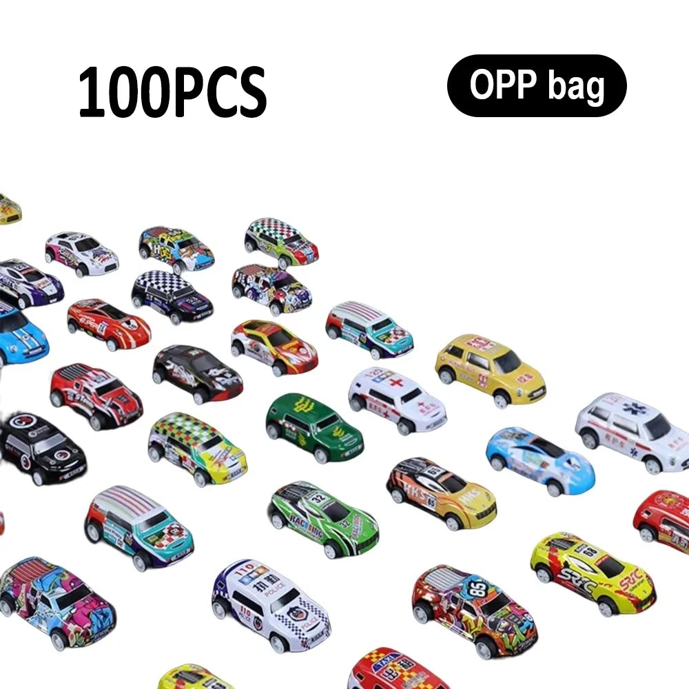 10/20/30/50/100pieces Diecast Car Mini Cars Model Set Toys for Boys Sliding Inertia Pull Back Vehicle Toy Birthday Gifts Kids