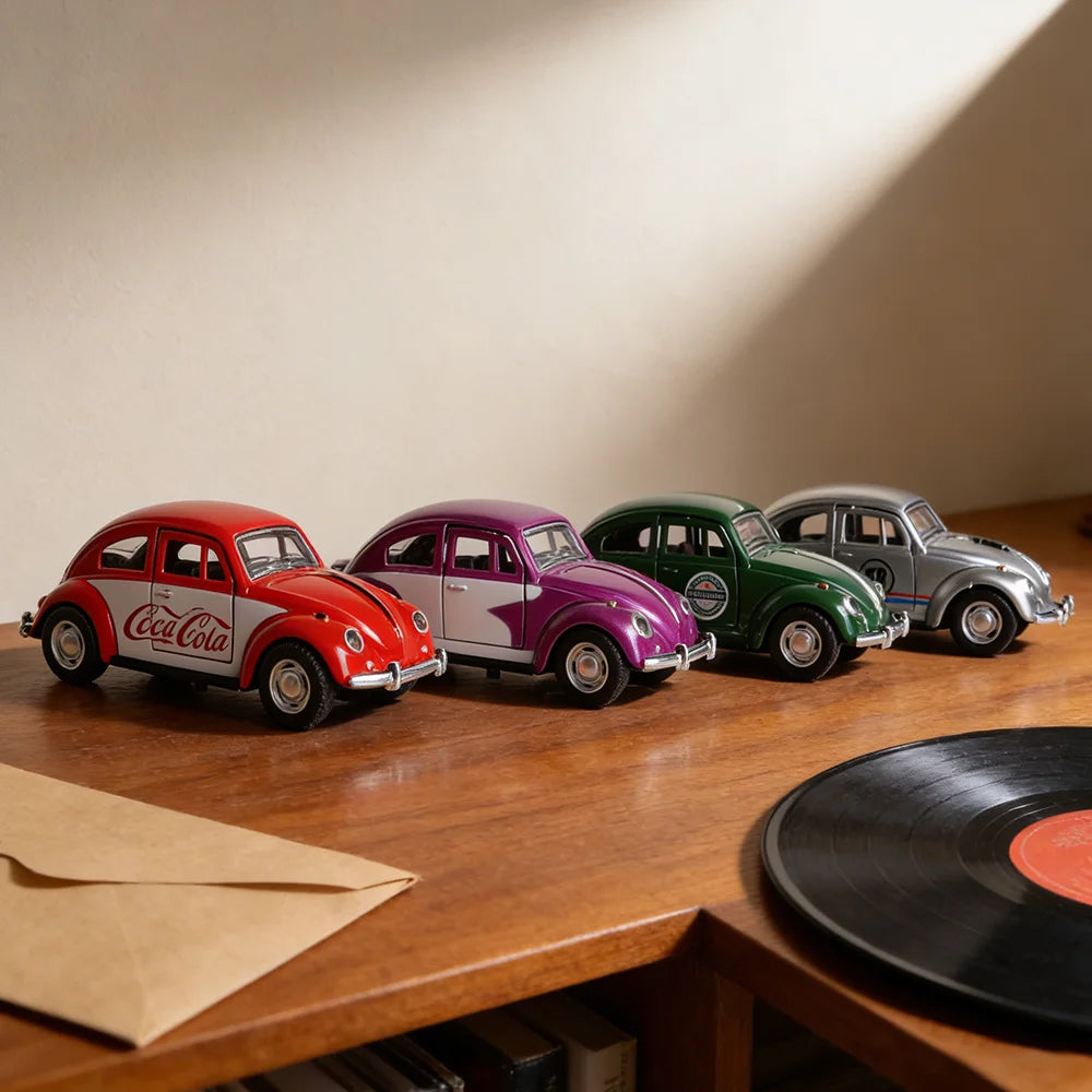 1/32 Scale Alloy Toy Car Mini Alloy Die-cast Beetle Car Model Retro veteran car  Simulation Model Toy For him
