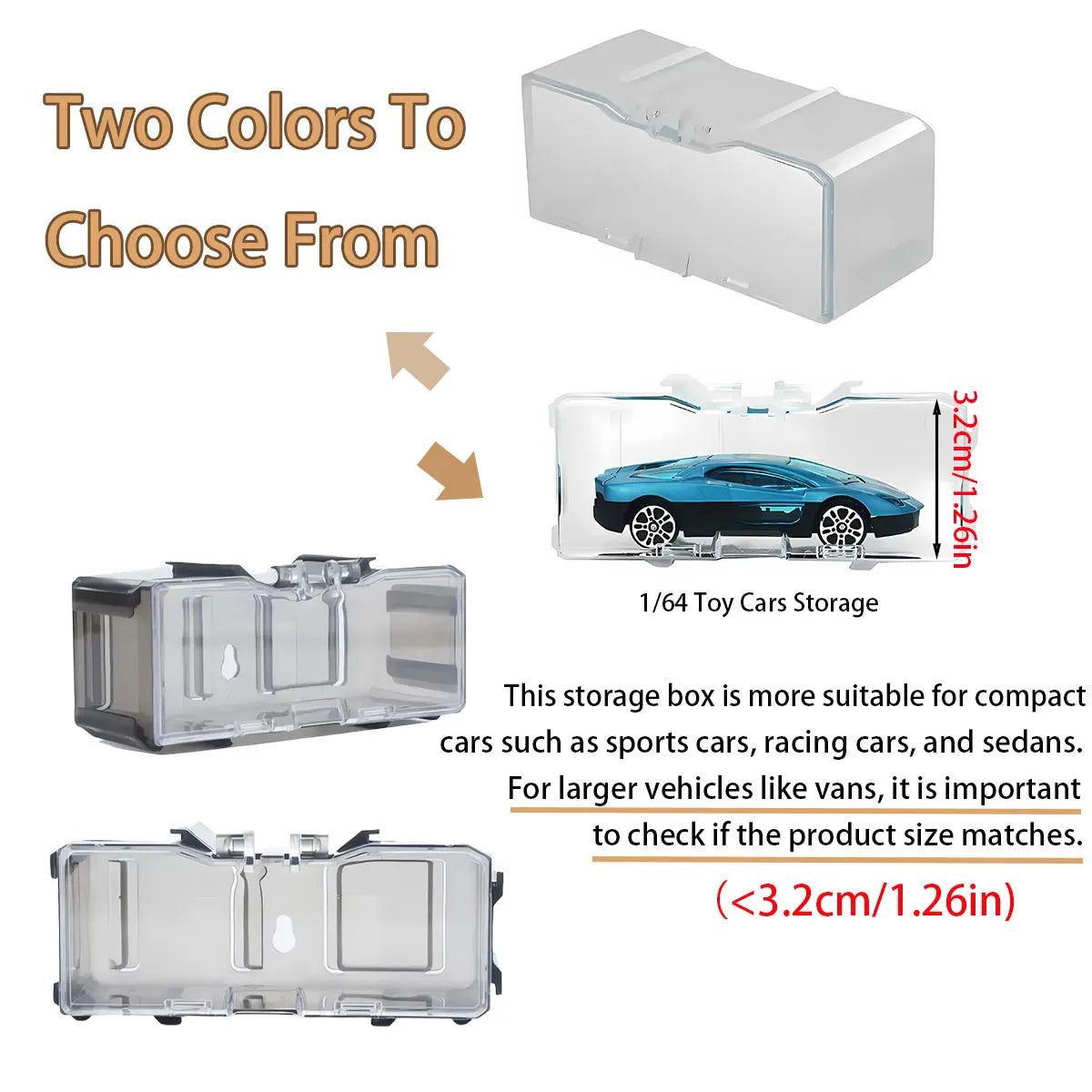 1/64 Acrylic Model Car Display Case Box DIY Assembly Storage Gift for Collectibles Multi-Layer Car Park (Without Car) 1/3/4/5PCS