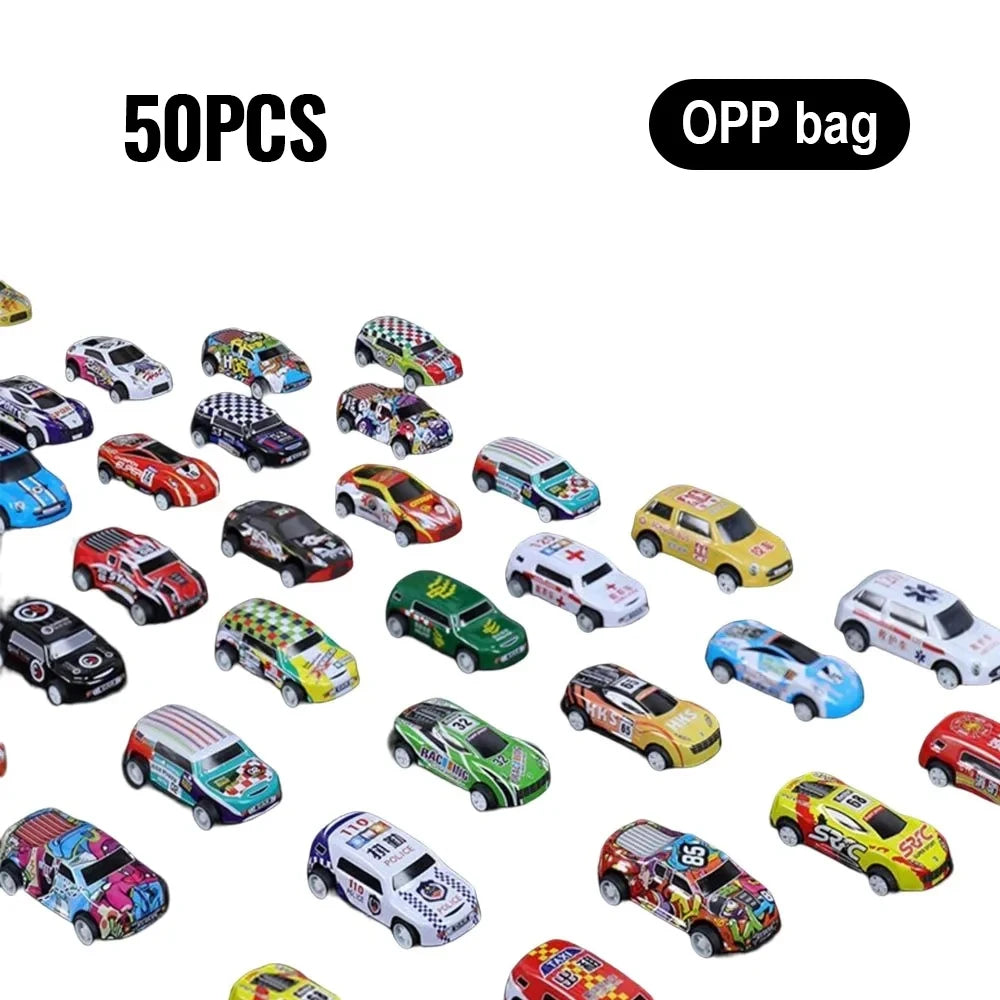 10/20/30/50/100pieces Diecast Car Mini Cars Model Set Toys for Boys Sliding Inertia Pull Back Vehicle Toy Birthday Gifts Kids