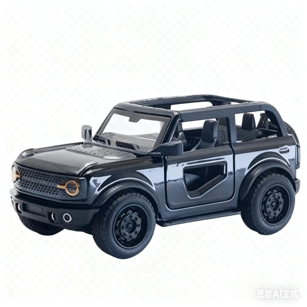 (Bagged) 1/36 New Hummer Convertible Off-Road Pullback Car - Children's Toy, Die-cast Metal, Powerful Engine