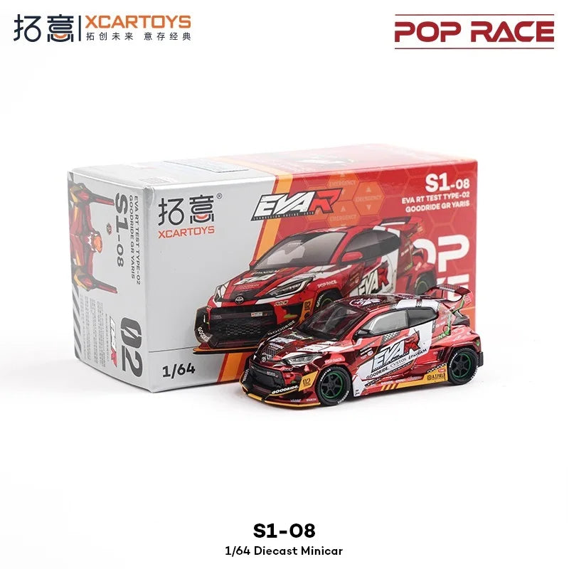 Xcartoys x Pop Race 1:64 EVA RT TYPE-08 087X PANDEM S13 SINGER SKYLINE GTR V8 DRIFT Diecast Model Car