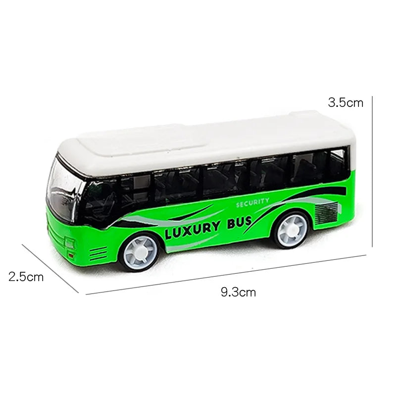 Children's Alloy Anti-Collision Car School Bus City Traffic Decoration Model Airport Metal Pull-Out Boy Holiday Education Toys
