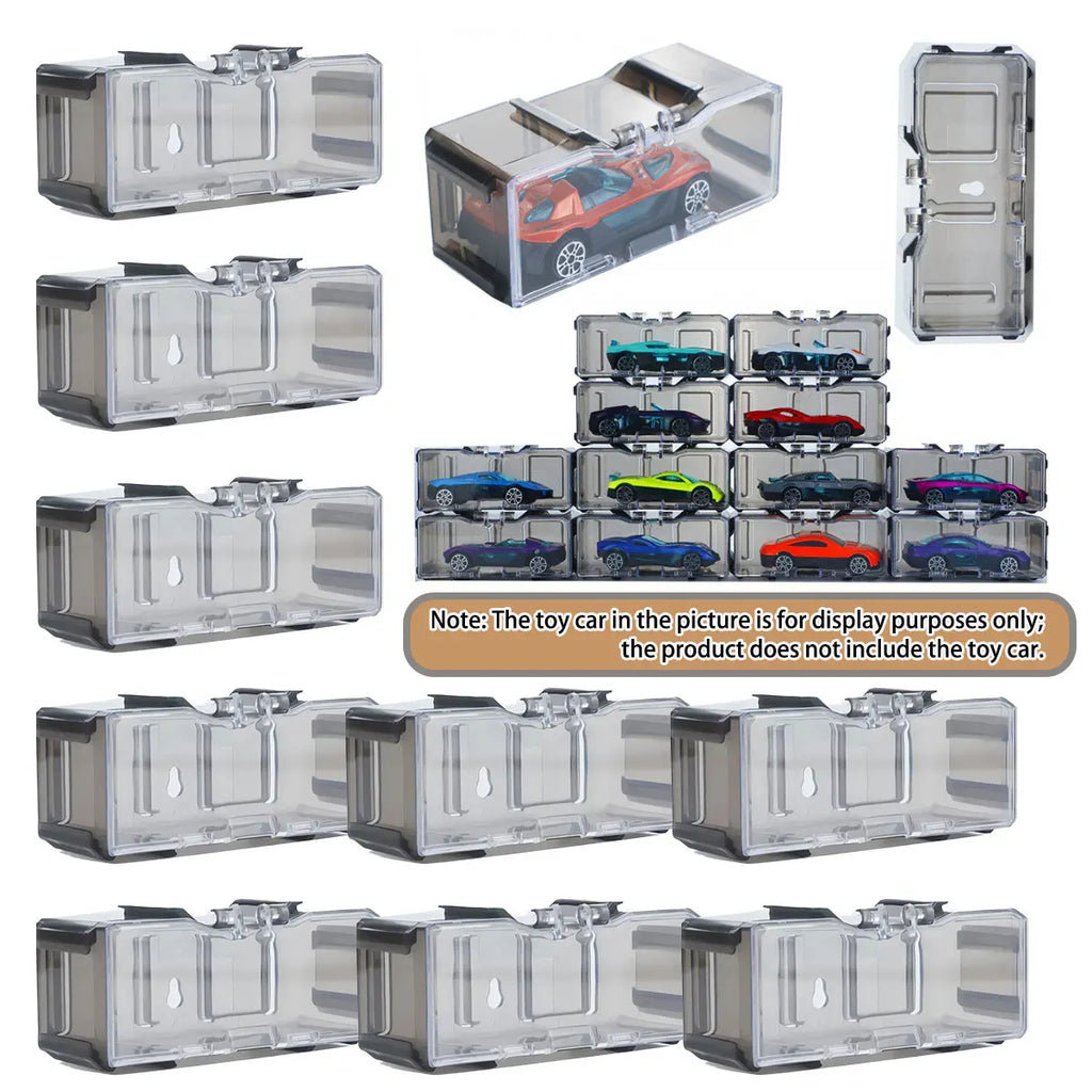 1/64 Acrylic Model Car Display Case Box DIY Assembly Storage Gift for Collectibles Multi-Layer Car Park (Without Car) 1/3/4/5PCS