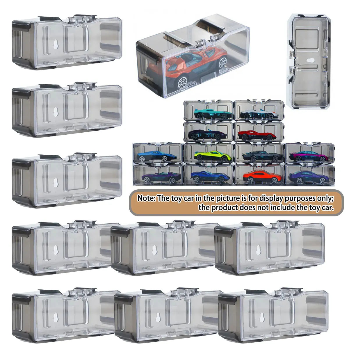 1/64 Acrylic Model Car Display Case Box DIY Assembly Storage Gift for Collectibles Multi-Layer Car Park (Without Car) 1/3/4/5PCS