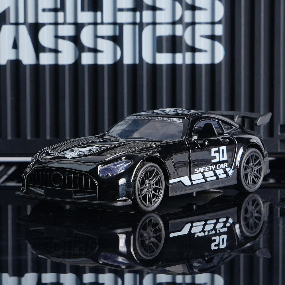 AMG Diecast  Car Model, Alloy Sports Car Decor, 10.6cm Black Collectible Vehicle, Premium Desktop Ornament for Car Enthusiasts