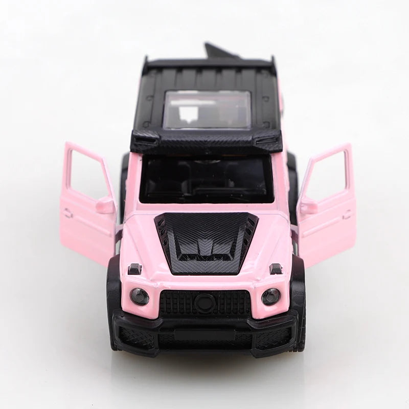 1/43 scale die-cast metal new Little G pullback off-road vehicle, three-door alloy model, boy's toy, decoration.