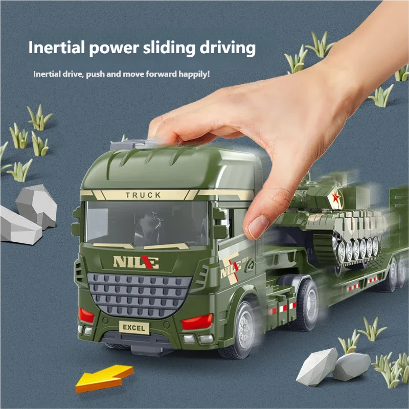Scale Simulation Container Engineering Car Set Inertial Excavator Transport Truck Model Children Educational Toy Birthday Gift