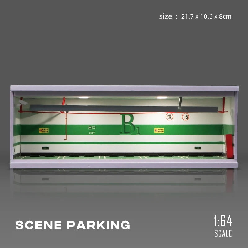 1/64 Garage scene Model Scene with Light Version Simulation Model Scene Decoration Collect (Excluding dolls and car models)