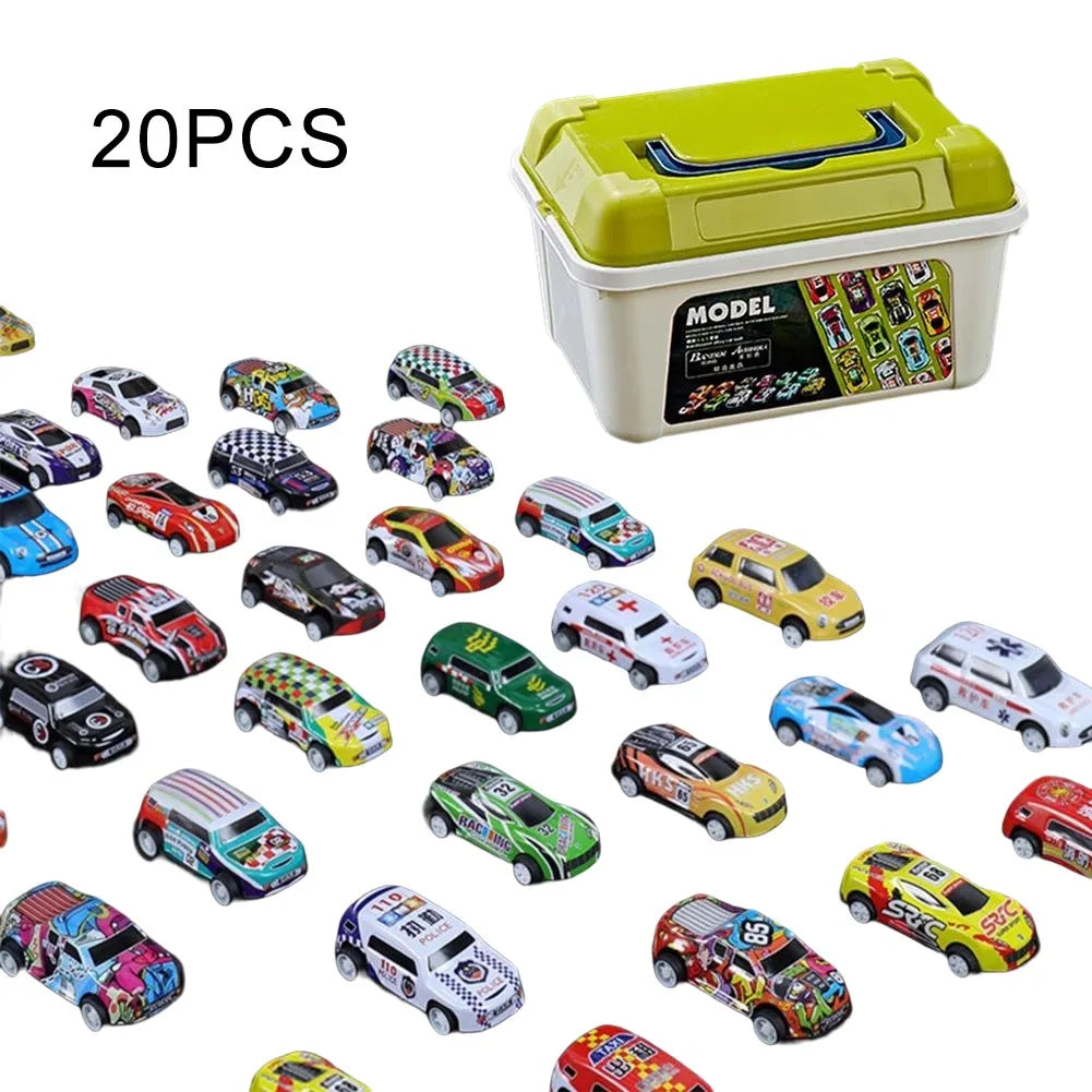 20/30/50Pcs Mini Car Set Inertia Pull Back Cars for Boys Plastic Vehicle Model Collection Toys Birthday New Year Gifts for Kids