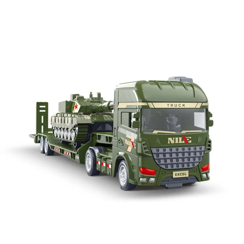 Scale Simulation Container Engineering Car Set Inertial Excavator Transport Truck Model Children Educational Toy Birthday Gift