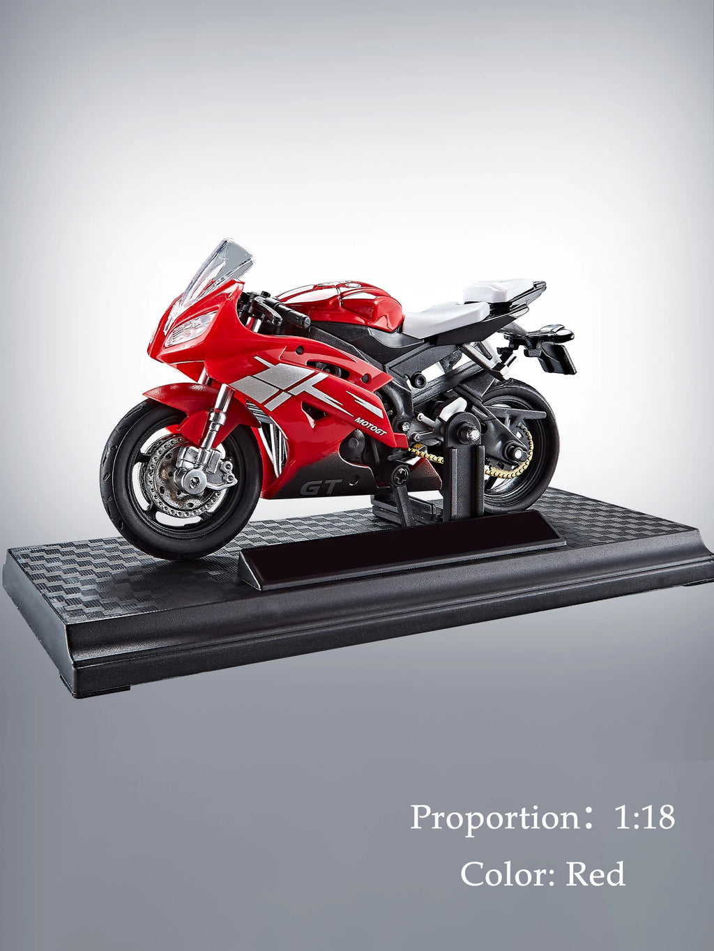Model Diecast Motocycle Toys Ornament, 1:18/1:36 Car Rotating Rubber Rires Desktop Ornament Gifts