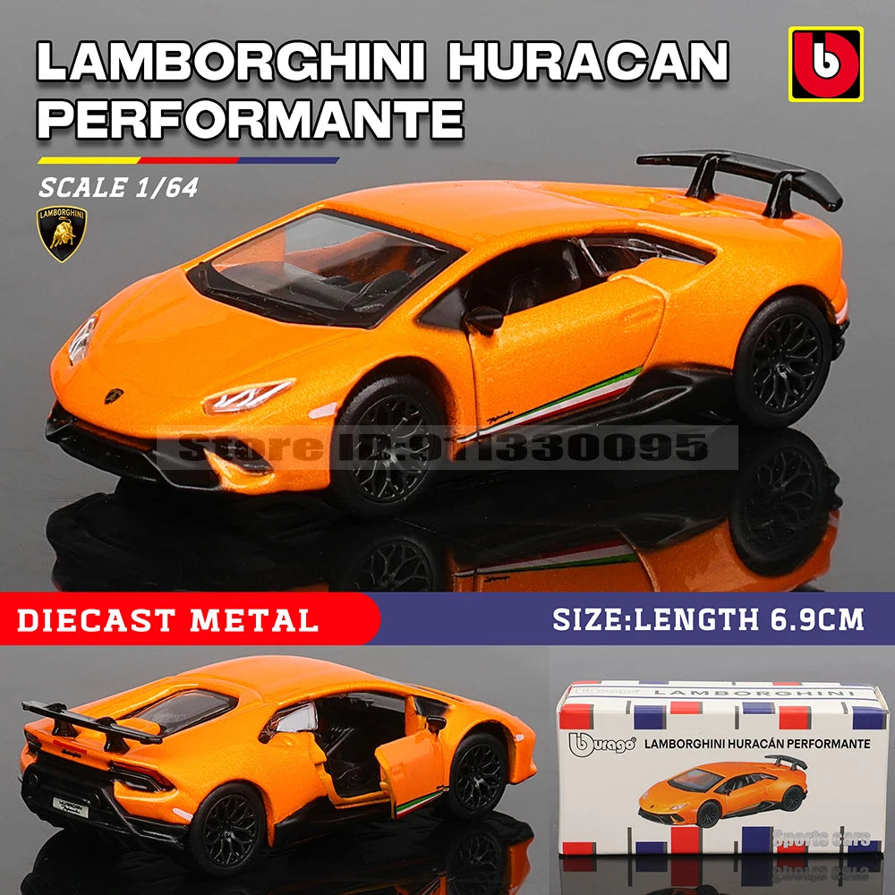 Bburago 1:64 golf Porsche 911 Shelby Raventon Mustang Lamborghini Collection Series Car Die Casting Model Children's Gift Toy