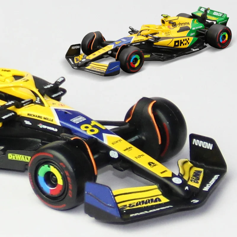 Bburago 1:43 2024 F1 Mclaren MCL38 Monaco Grand Prix Alloy Car Miniature Diecast Model #4 Lando Norris #81 Oscar Piastri Toy