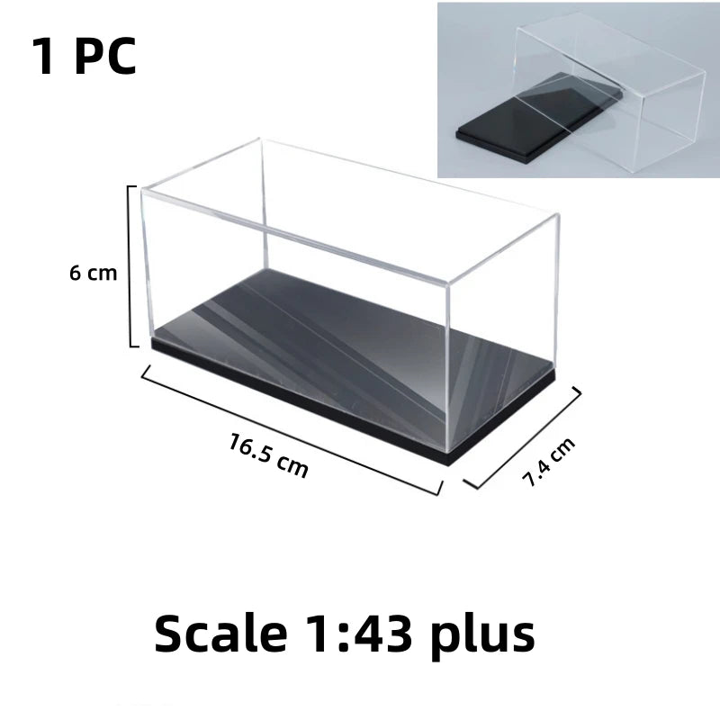 Scale 1/64 1/43 1/32 1/24 1/18 Clear Acrylic Display Box Case for Car Model Dust Cover Pre Made Box Diecast Professional Storage