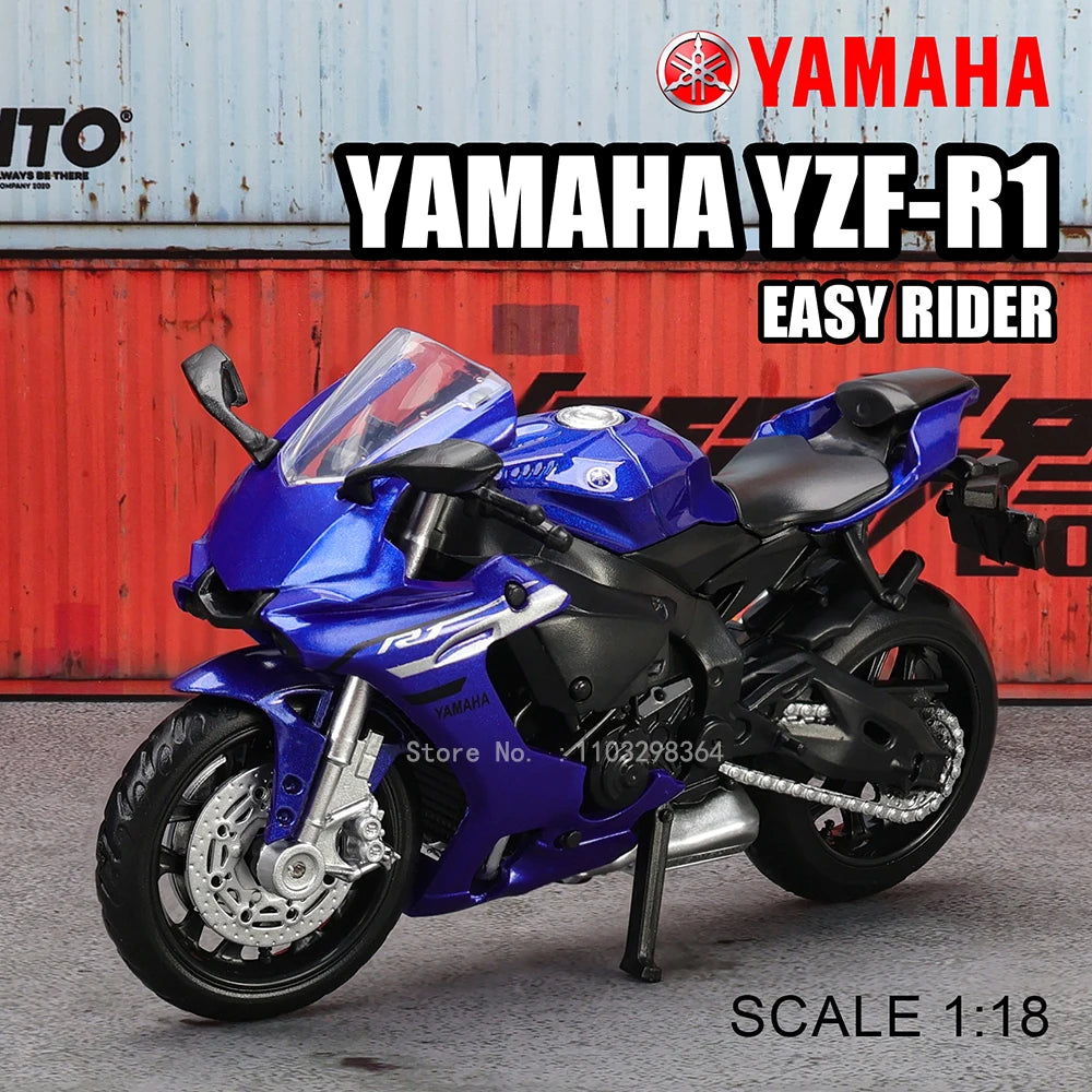 MSZ 1:18 Suzuki GSX-R1000 YAMAHA YZF-R1 Classic Motorcycle Static Model Alloy Die Casting Car Toy Gifts