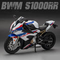 1:12 Kawasaki H2R BWM S1000RR Alloy Motorcycle Toys Diecast Miniature Car Front Wheel Steering Motorbike Children Christmas Gift
