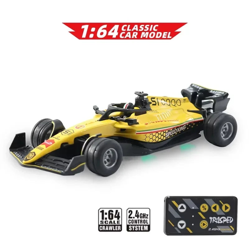 1/64 Mini Formula Racing Alloy RC Cary Model Car Die Cast Toy Car for Boy Gifts Party Toys Children's Remote Control Car Toy