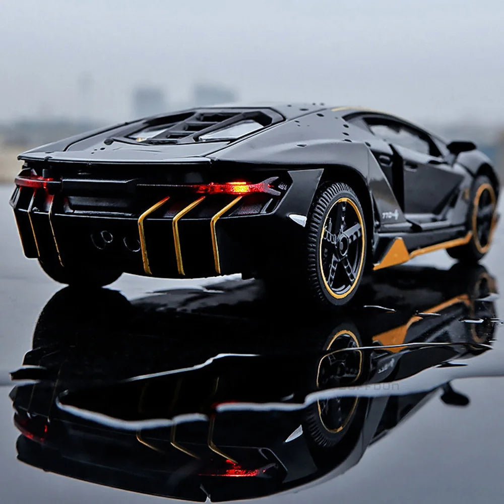 سيارات ألعاب مقاس 1/32 نموذج سيارة لامبور LP770 مصبوبة مقاس 1/32 ألعاب سيارات من سبيكة هدية للأولاد سحب للخلف ضوء وموسيقى سيارة أطفال