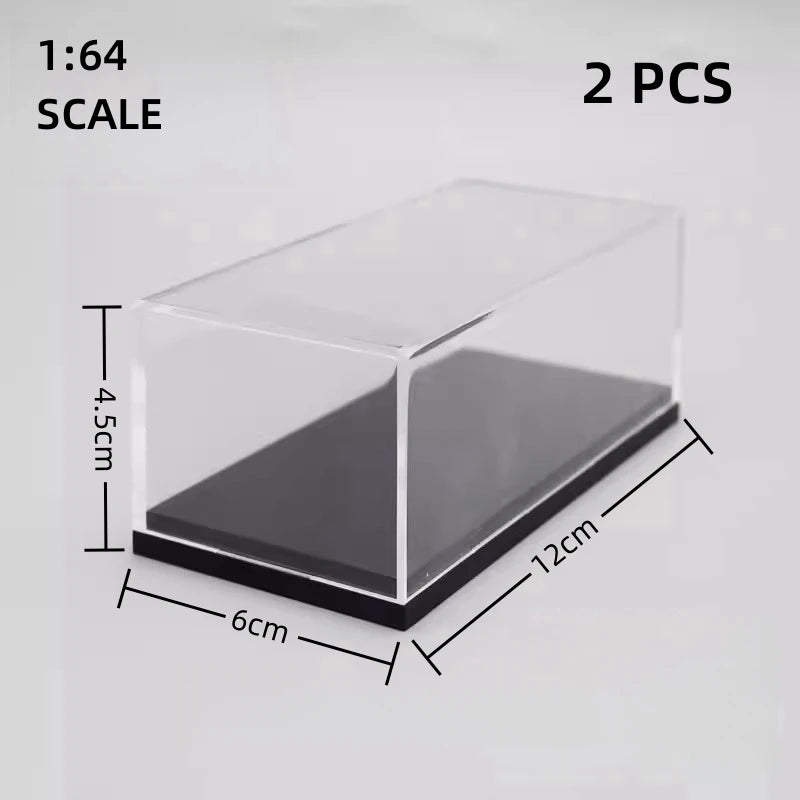 Scale 1/64 1/43 1/32 1/24 1/18 Clear Acrylic Display Box Case for Car Model Dust Cover Pre Made Box Diecast Professional Storage