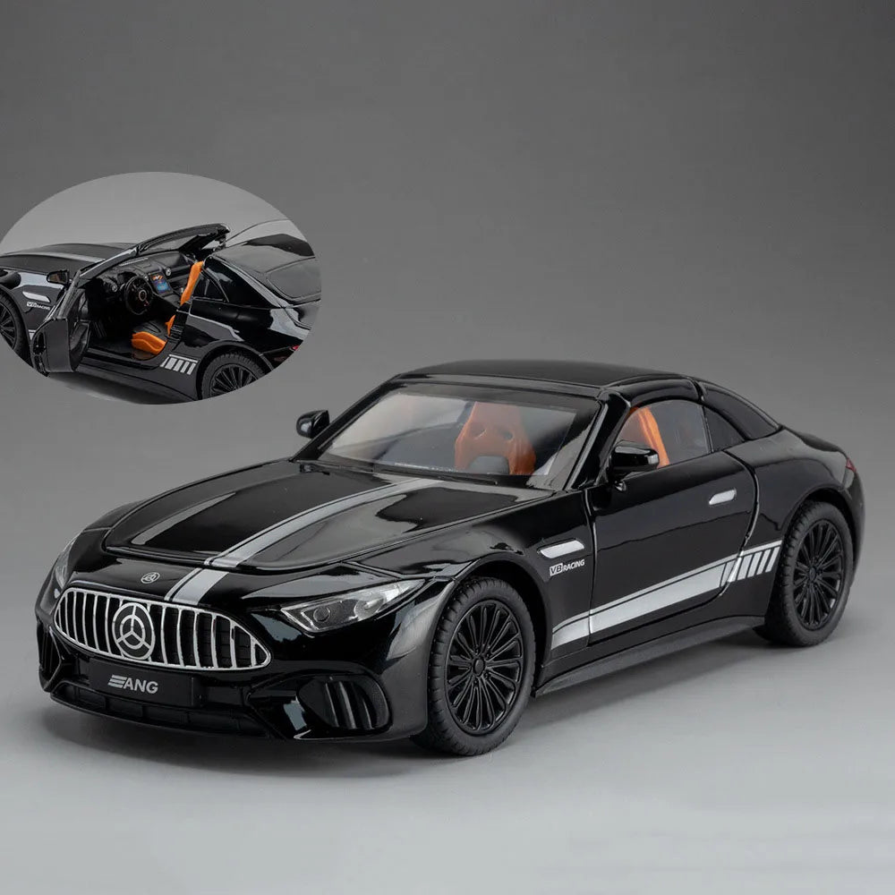 1:22 Scale SL63 G800 Model Miniature Car Toys Diecast Alloy Vehices Front Wheel Steering Sound Light Pull Back Models Adult Gift