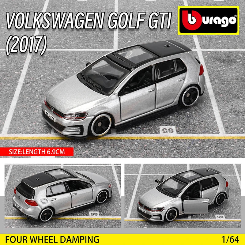 Bburago 1:64 GOLF GT 2017 2020 موستانج شيلبي GT500 نموذج سيارة مجموعة ألعاب هدايا أعياد الميلاد للأولاد فيراري بنز فولكس فاجن