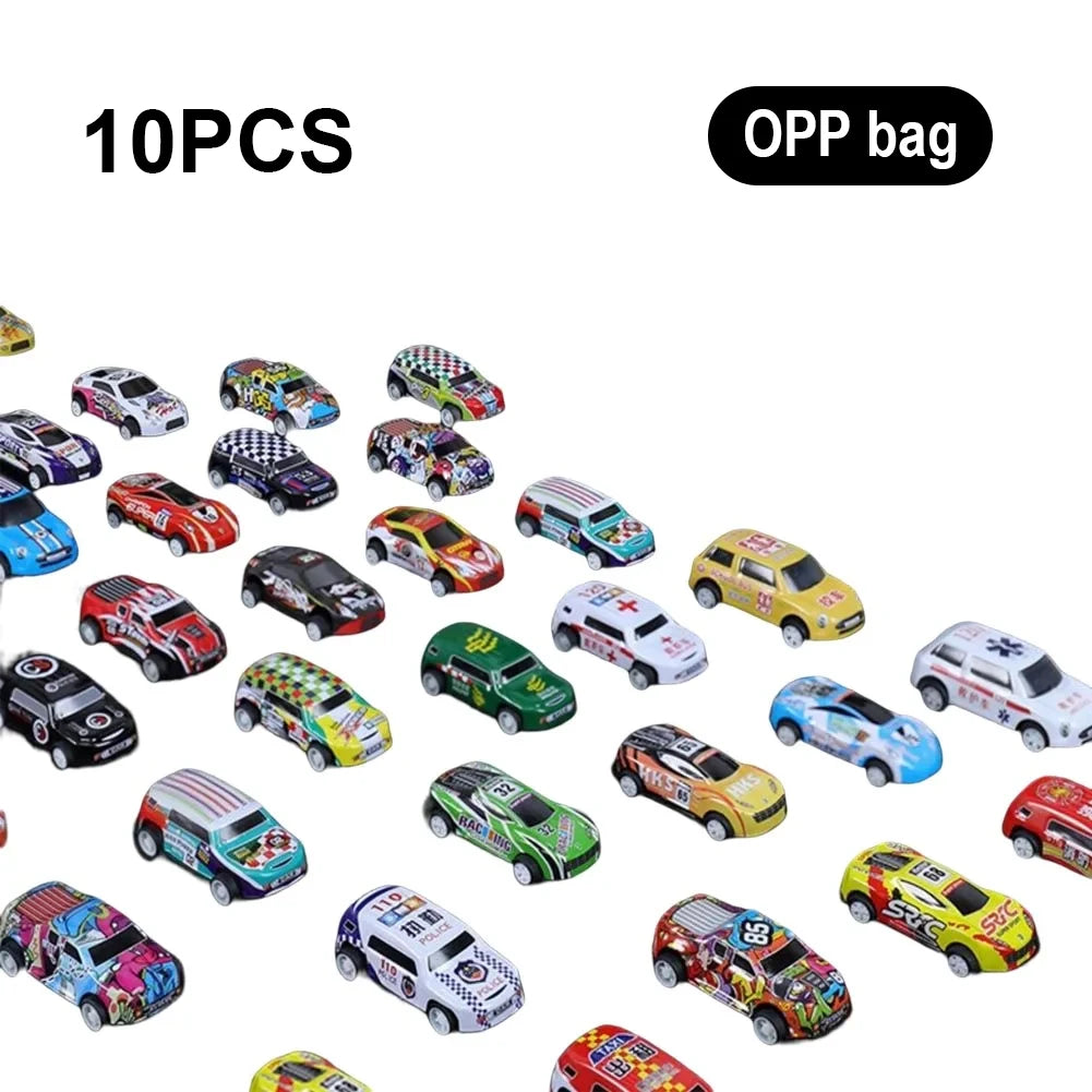 10-48 Pieces Mini Car Set Inertia Pull Back Cars for Boys Plastic Vehicle Model with Container Collection Toy Birthday Gift Kid