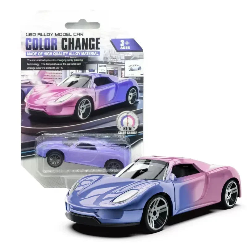 1:64 Magic Color Changing Racing Car Model Temperature Sensitive Inertia Pull Back Cars Toys Crash-Resistant Durable Boys Gift