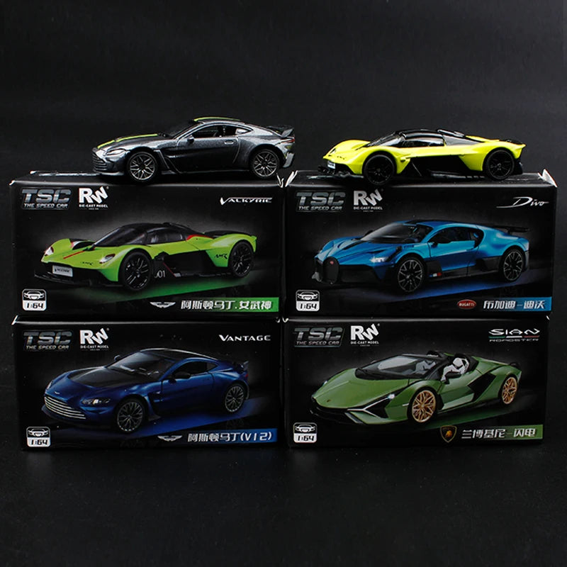 TSC1:64 Alloy Car Model Aston Martin Bugatti Simulation Children's Toy Decoration Collectible Item Non-Radio Controlled Vehicle
