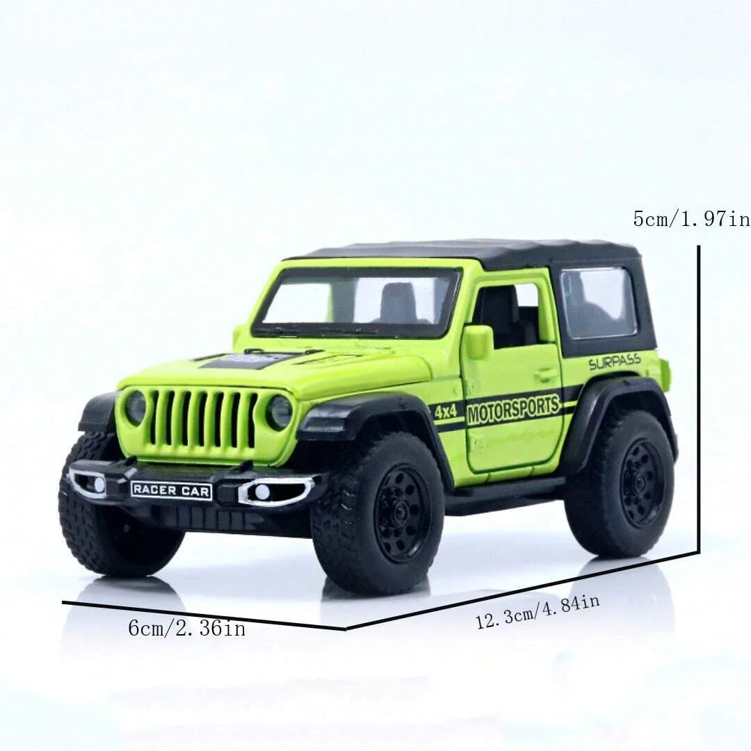 1/36 Convertible Wrangler Off-road Vehicle, Die-cast Metal, Boy's Toy, Four Doors Opening, Pull-back Function