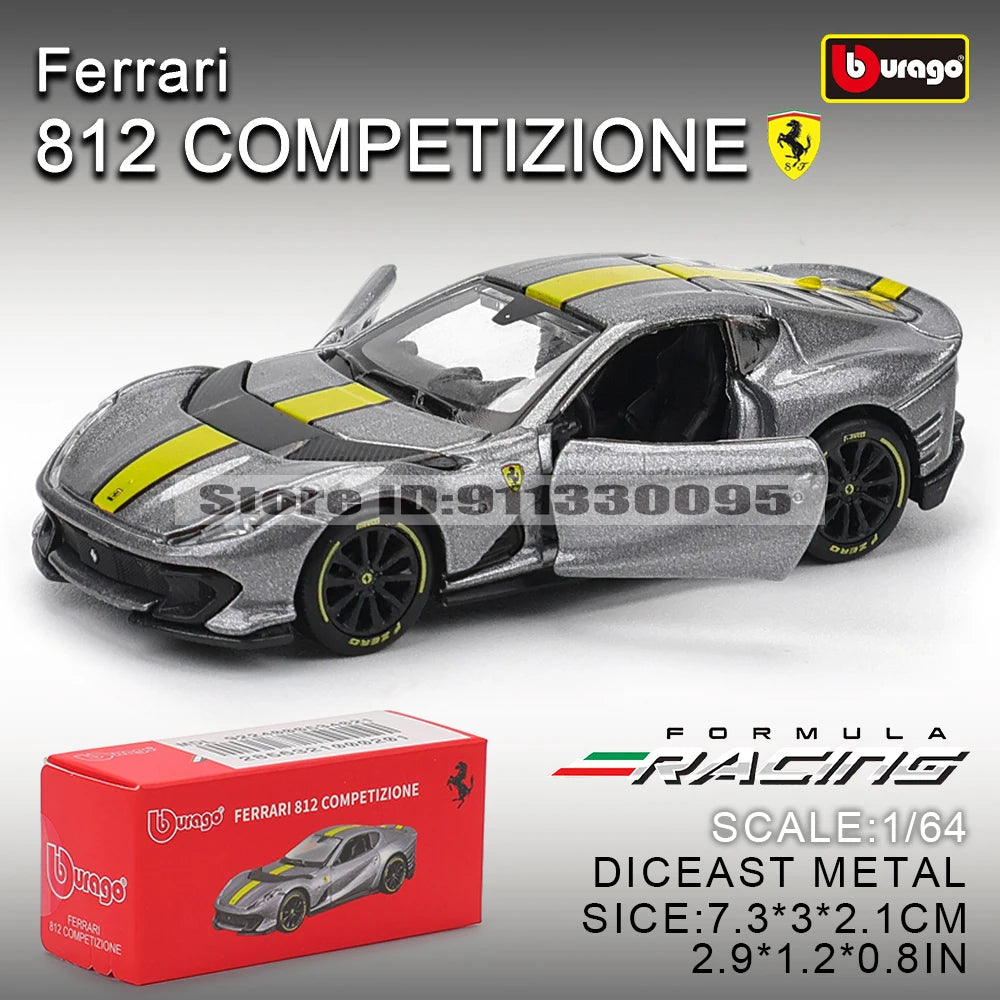 Bburago 1:64 genuine Ferrari SF90 SP1 458 ENZO F40 F12TDF SF90 car model series children's Christmas boy gift toys