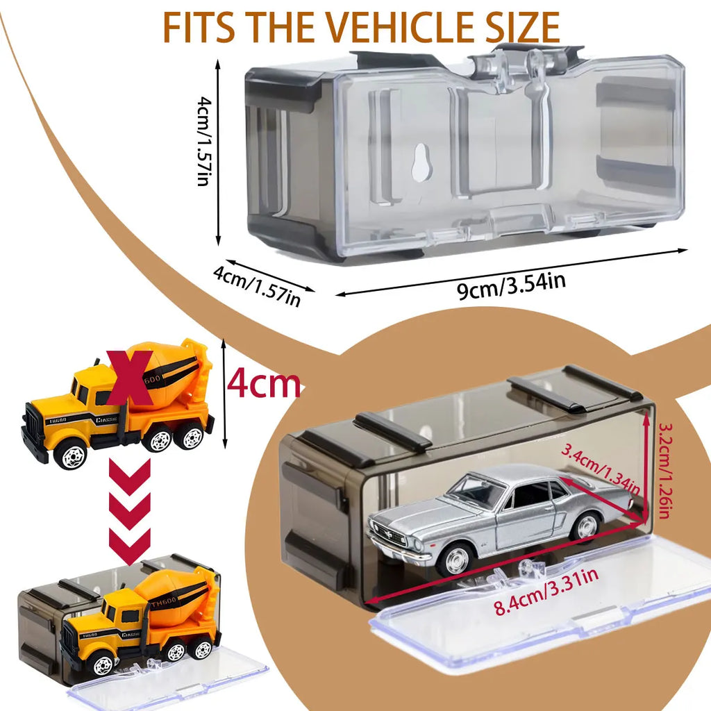 1/64 Acrylic Model Car Display Case Box DIY Assembly Storage Gift for Collectibles Multi-Layer Car Park (Without Car) 1/3/4/5PCS