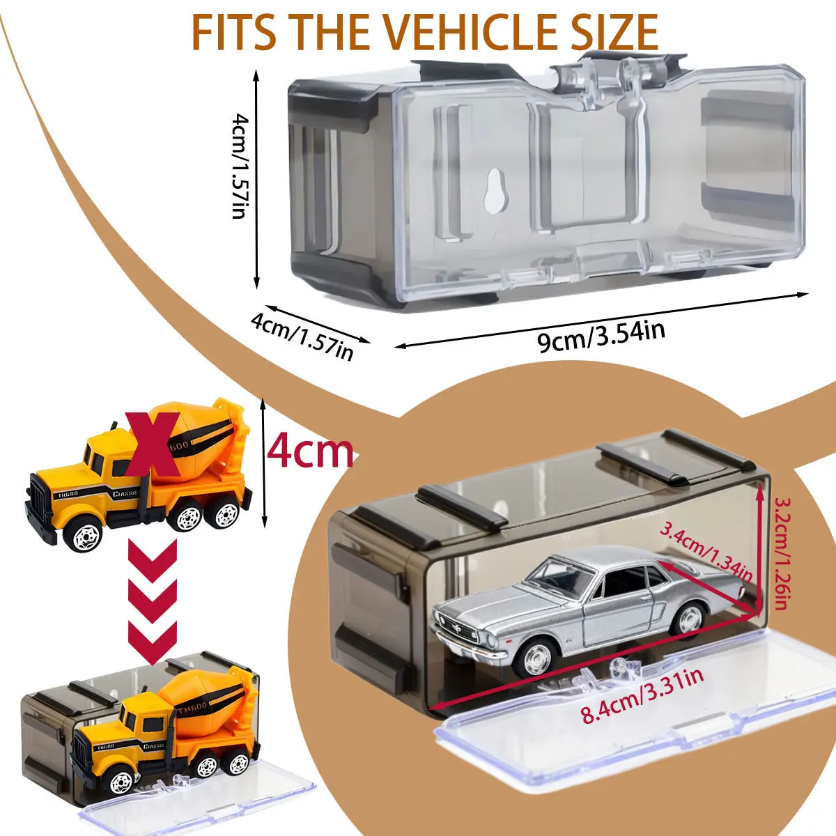 1/64 Acrylic Model Car Display Case Box DIY Assembly Storage Gift for Collectibles Multi-Layer Car Park (Without Car) 1/3/4/5PCS