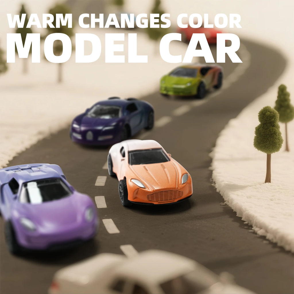 Mini Magic Water & Temp Color Change Alloy Car 1:60, Pull Back Racing Model with Durable Crash-Proof Slide for Boys Kids Gifts
