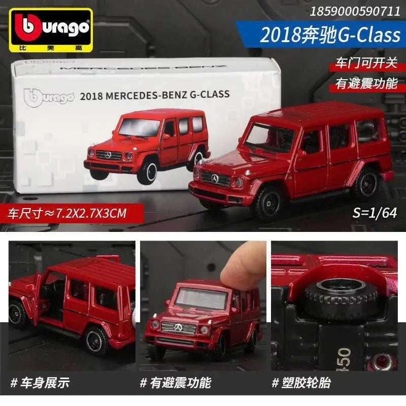 Bburago 1:64 Diecast Car Model, Audi Porsche 911 Mercedes-Benz Collectible Alloy Vehicle Toy, Gift for Boys Kids Adults