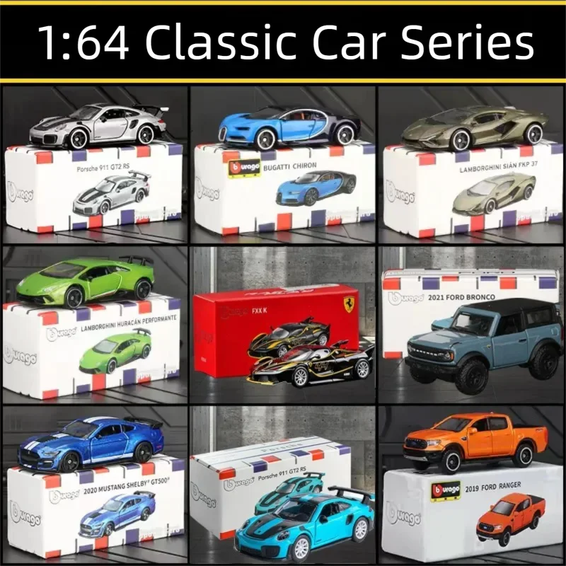 Bburago 1:64 Diecast Car Model, Audi Porsche 911 Mercedes-Benz Collectible Alloy Vehicle Toy, Gift for Boys Kids Adults
