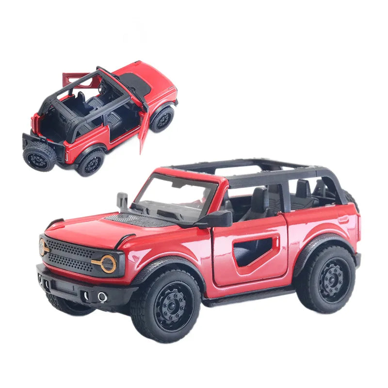 (Bagged) 1/36 New Hummer Convertible Off-Road Pullback Car - Children's Toy, Die-cast Metal, Powerful Engine
