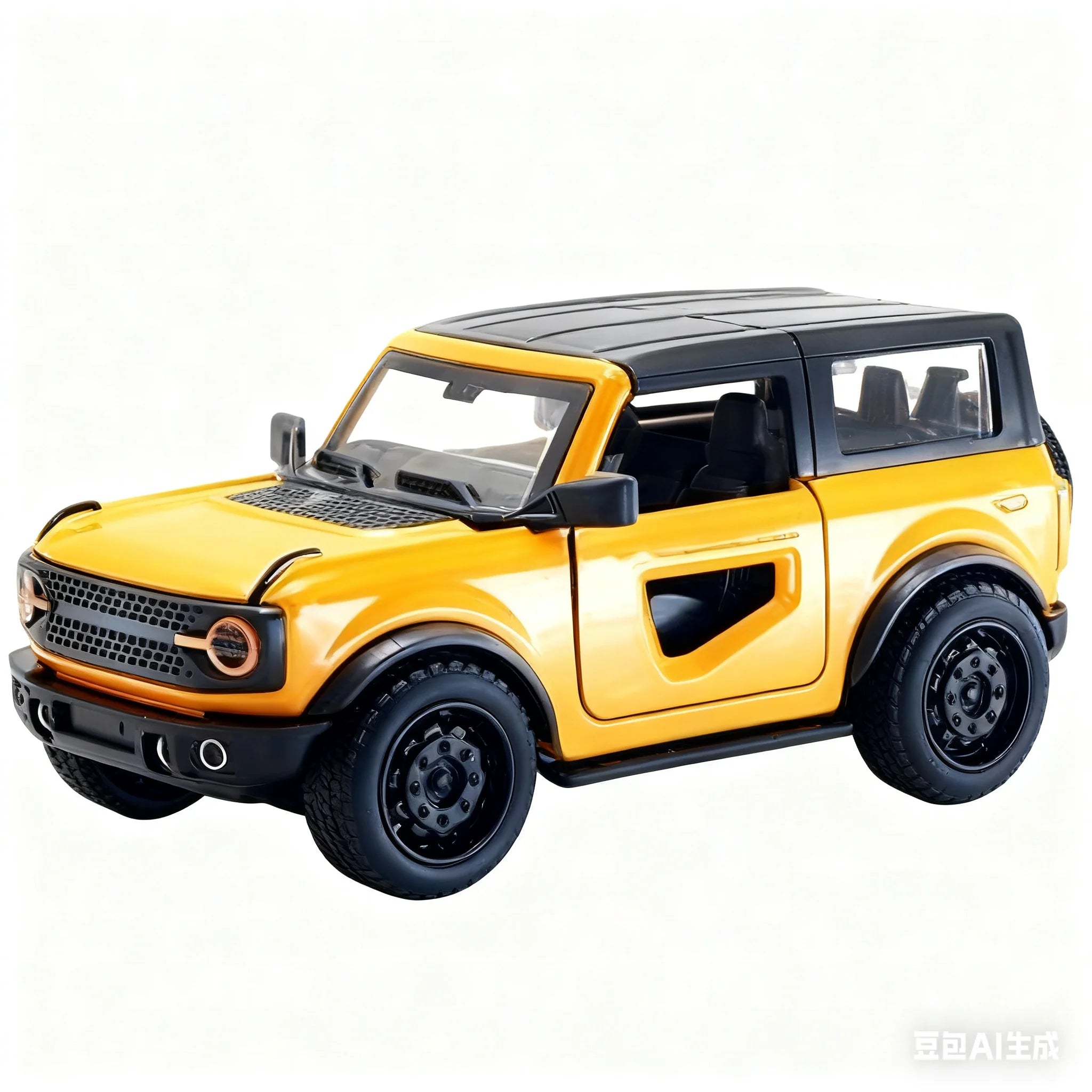 (Bagged) 1/36 New Hummer Convertible Off-Road Pullback Car - Children's Toy, Die-cast Metal, Powerful Engine