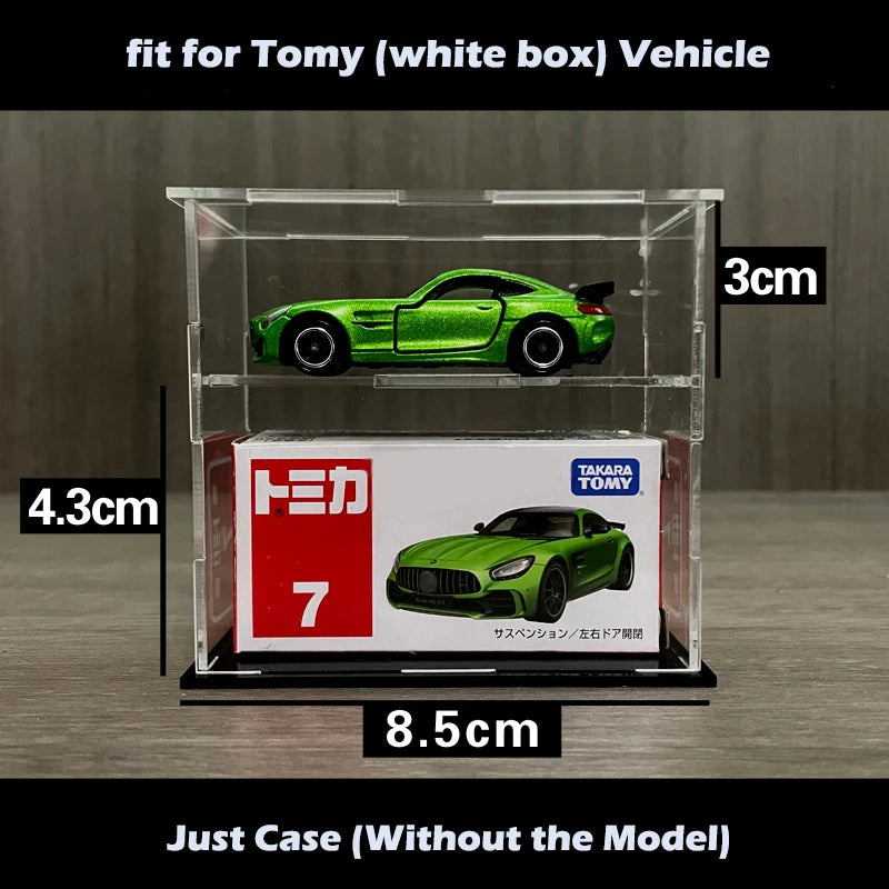 1/64 Model Cars Acrylic Display Case Fit for Mini Size MiniGT Tomica Hotwheels Required Assembly Proof Box Cabinet Toy Vehicles