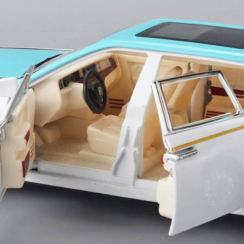 1:18 Rolls-Royce Phantom Model Car, Zinc Alloy Pull Back Toy Diecast Car with Sound and Light, Realistic Modeling Model Toy