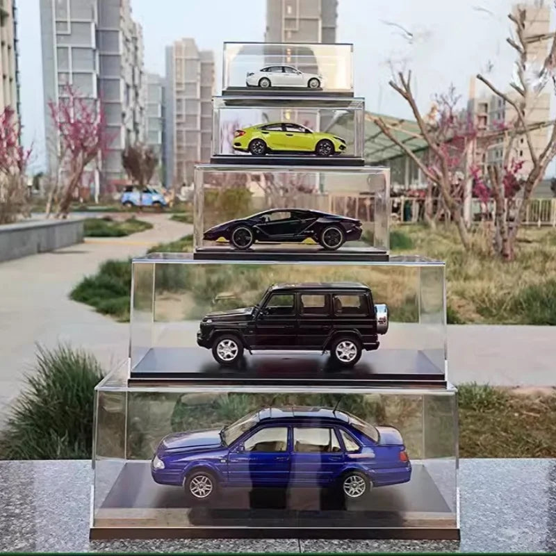Scale 1/64 1/43 1/32 1/24 1/18 Clear Acrylic Display Box Case for Car Model Dust Cover Pre Made Box Diecast Professional Storage