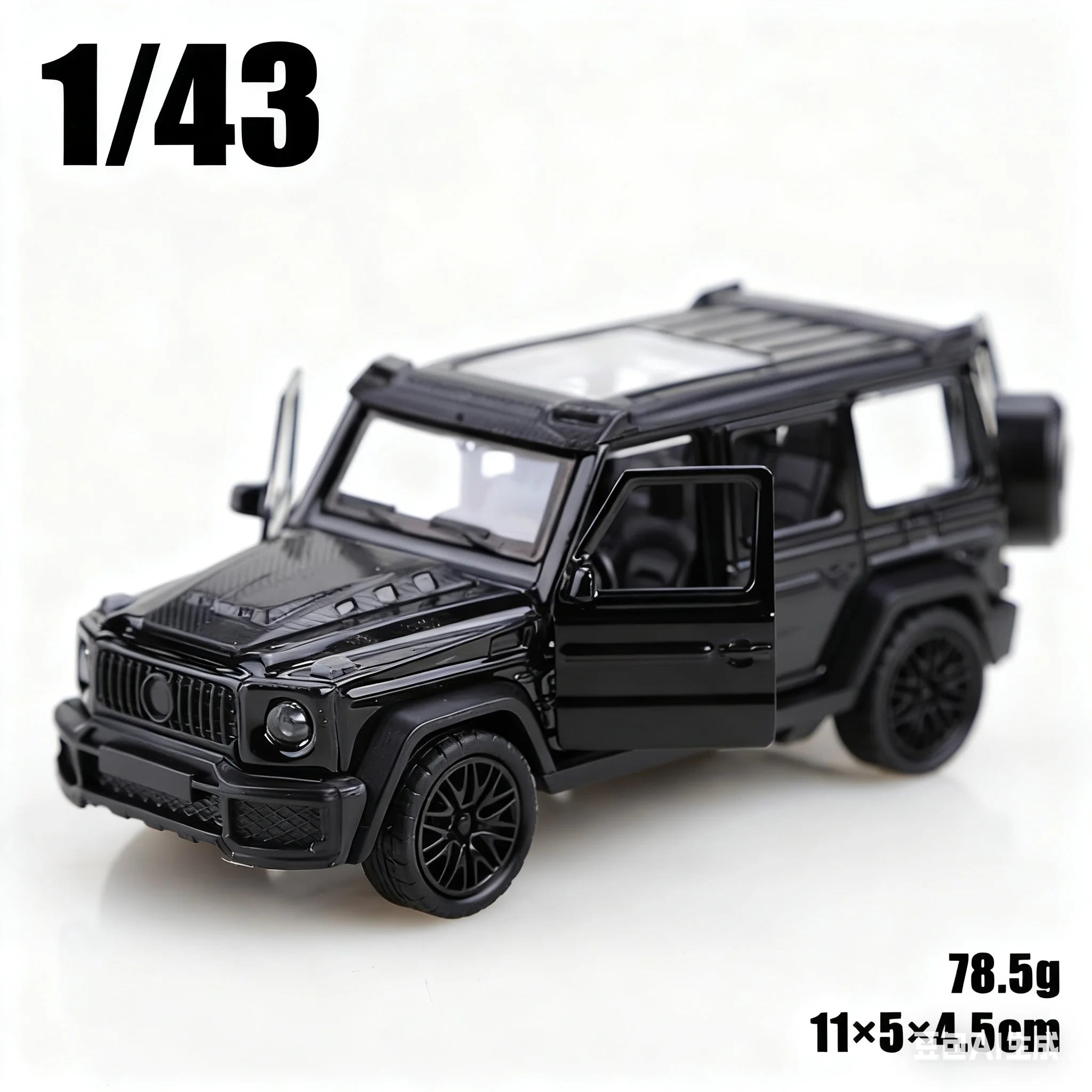 1/43 scale die-cast metal new Little G pullback off-road vehicle, three-door alloy model, boy's toy, decoration.