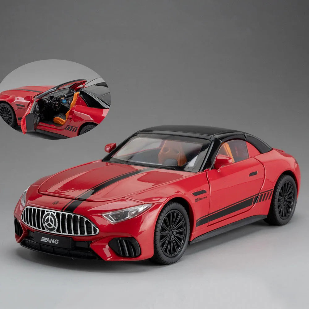 1:22 Scale SL63 G800 Model Miniature Car Toys Diecast Alloy Vehices Front Wheel Steering Sound Light Pull Back Models Adult Gift