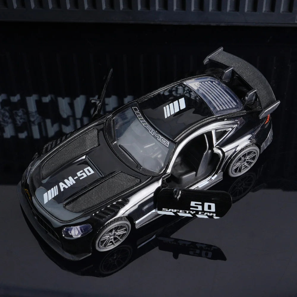 AMG Diecast  Car Model, Alloy Sports Car Decor, 10.6cm Black Collectible Vehicle, Premium Desktop Ornament for Car Enthusiasts
