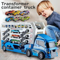 Pop-up container-style truck engineering vehicle, racing toy, children's toy push-pull vehicle equipped with 6 alloy wheels, Chi