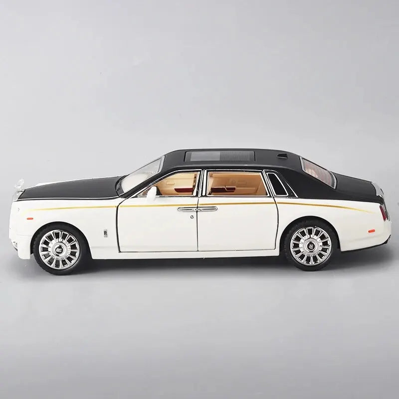 1:18 Rolls-Royce Phantom Model Car, Zinc Alloy Pull Back Toy Diecast Car with Sound and Light, Realistic Modeling Model Toy
