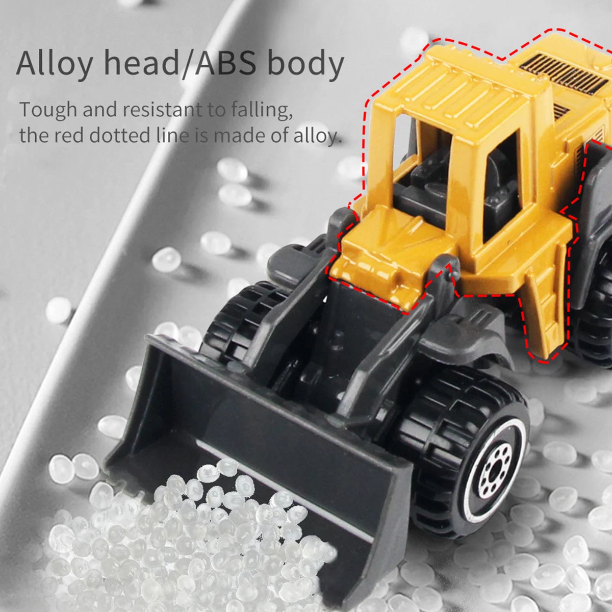 6pcs/set Alloy Engineering Truck Toy Car Classic Construction Model Vehicle Loader Tractor Excavator Toys for Boys Gifts