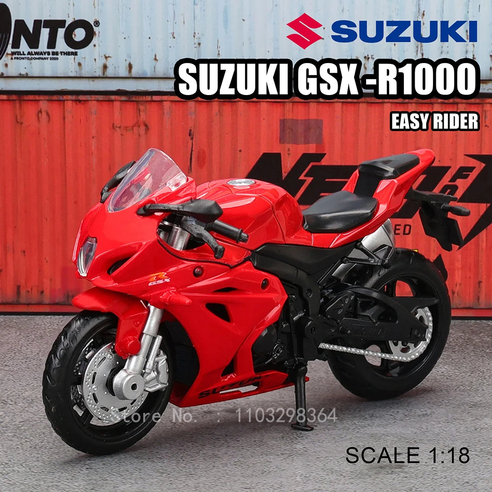 MSZ 1:18 Suzuki GSX-R1000 YAMAHA YZF-R1 Classic Motorcycle Static Model Alloy Die Casting Car Toy Gifts