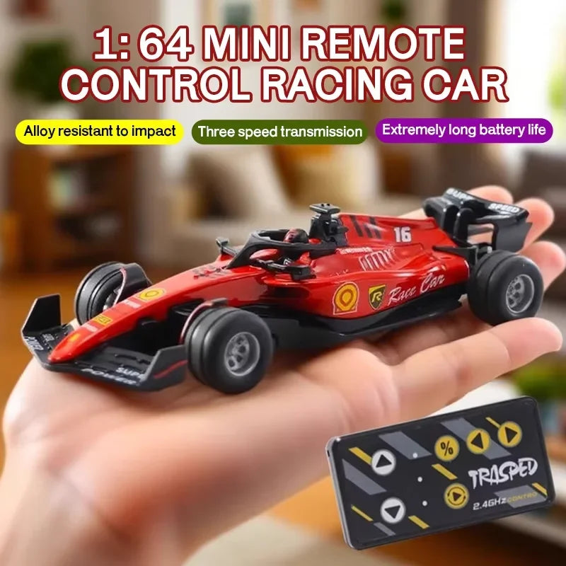 1/64 Mini Formula Racing Alloy RC Cary Model Car Die Cast Toy Car for Boy Gifts Party Toys Children's Remote Control Car Toy