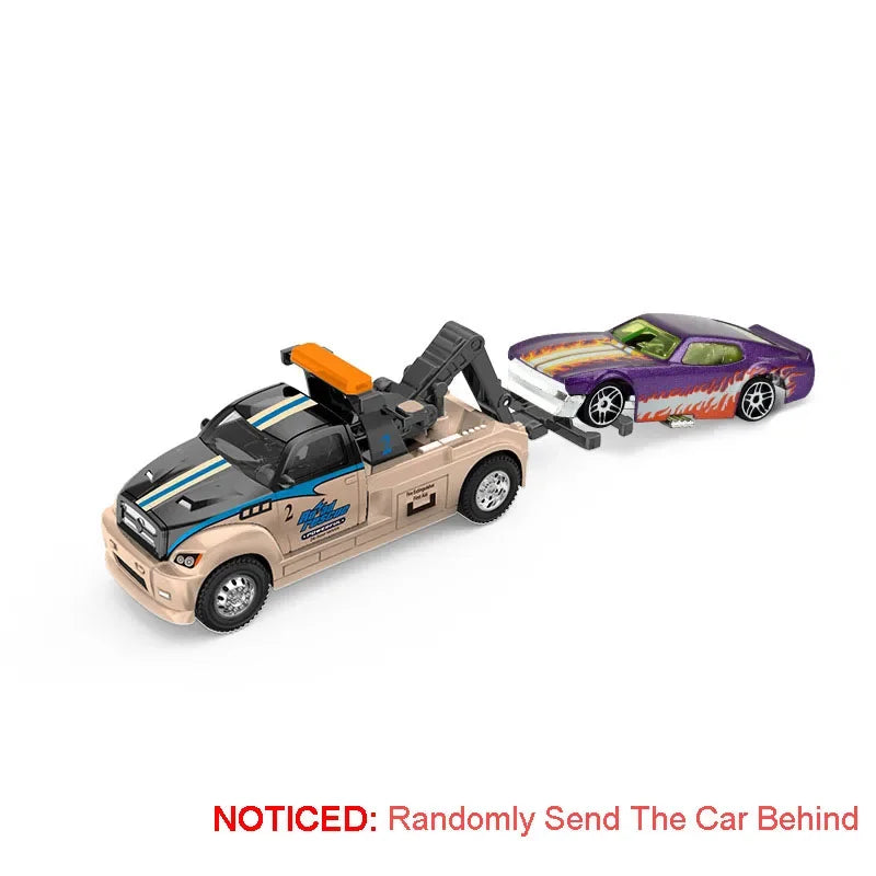 Scale 1:64 Container Alloy Trailer Model Toy Car Diecast Metal Movable Joint Pull Back Rescue Engineering Vehicles Gifts for Kid